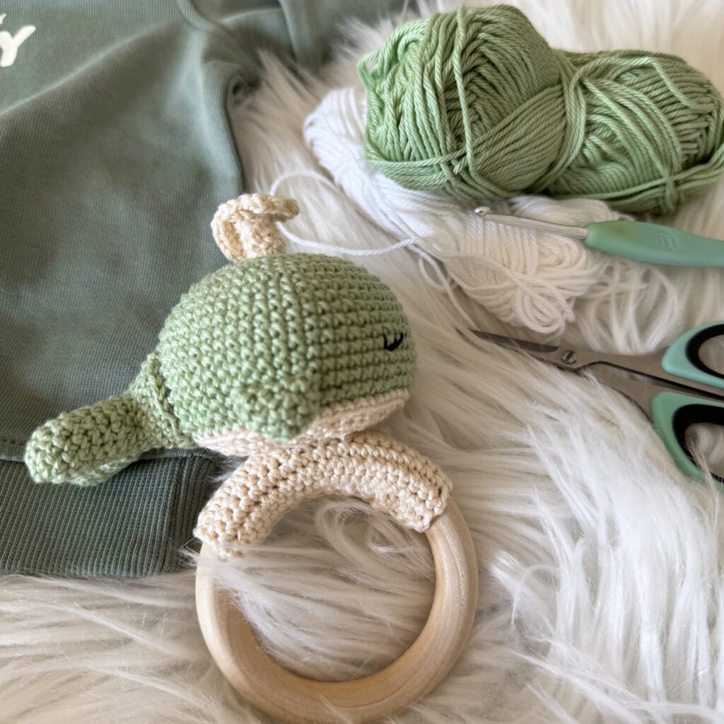 Baleine verte en crochet