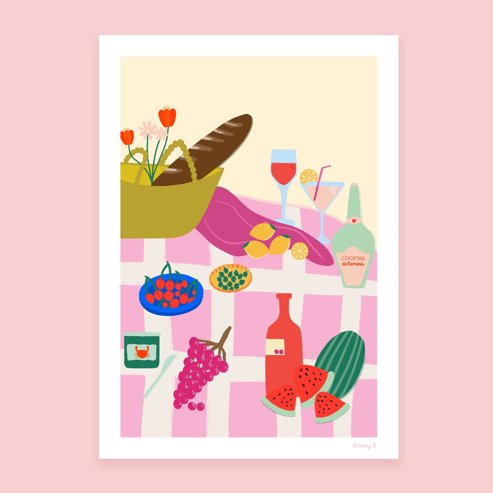 Illustration représentant un pique-nique