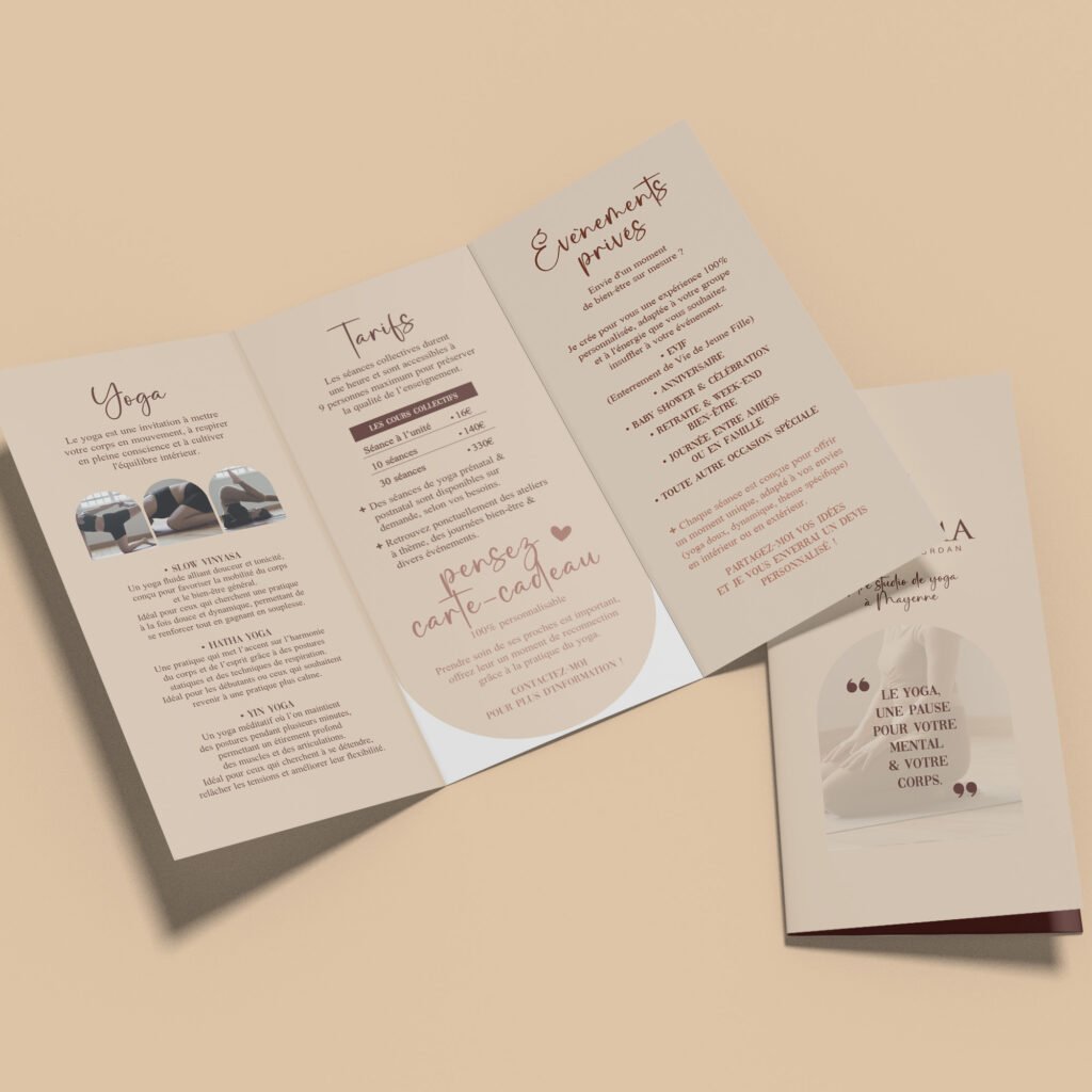 Flyer de présentation pour l'entreprise de Yoga SOYOMA